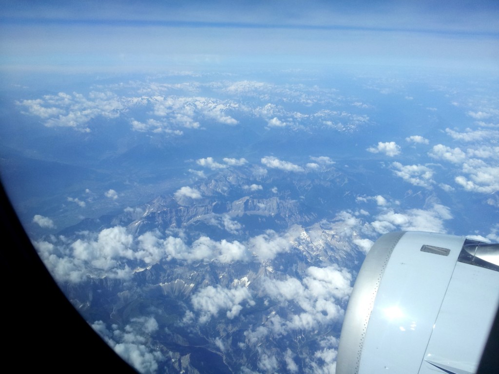 View over the Alps from the Airplane
