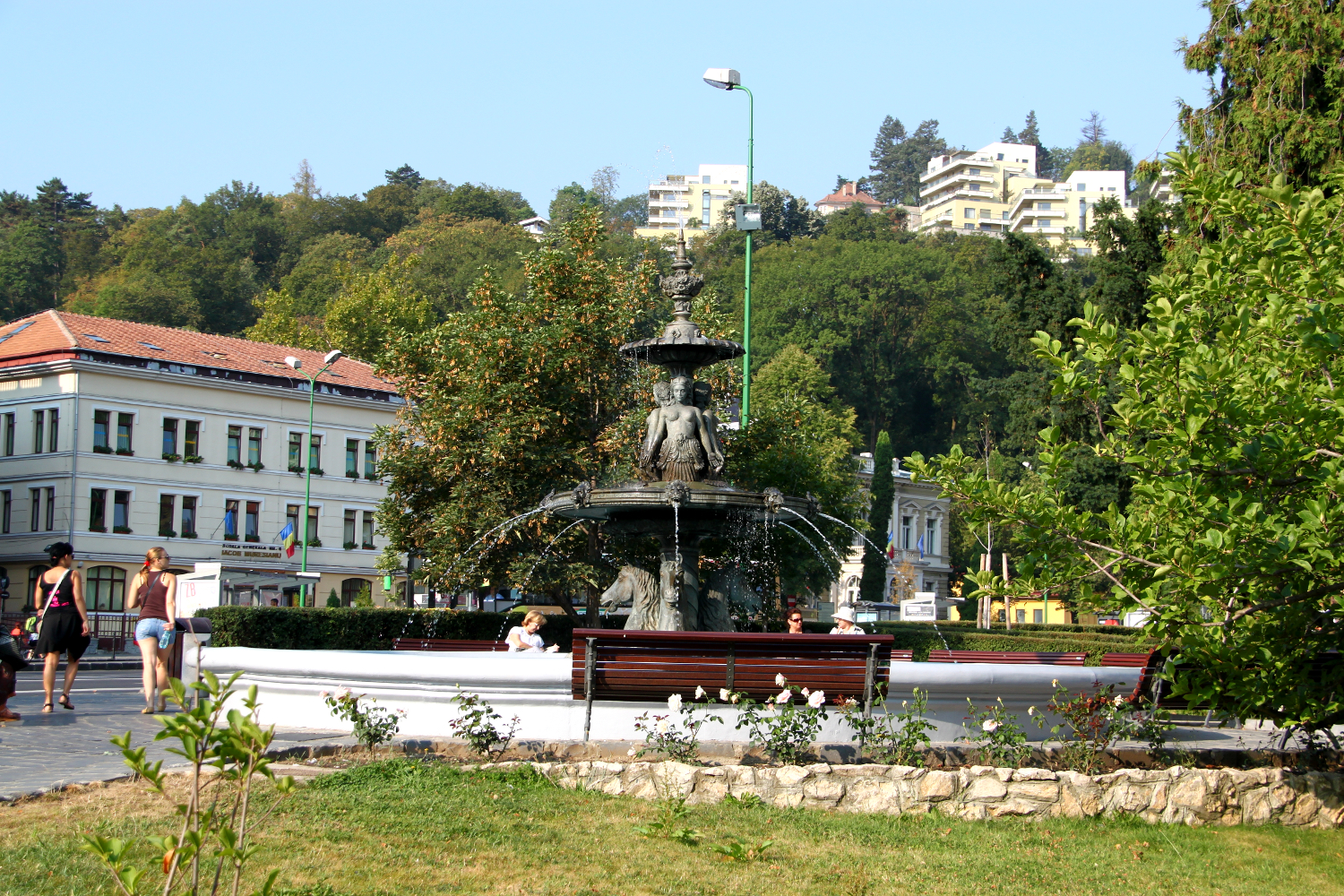 A beautiful fountain in Brasov, Romania
