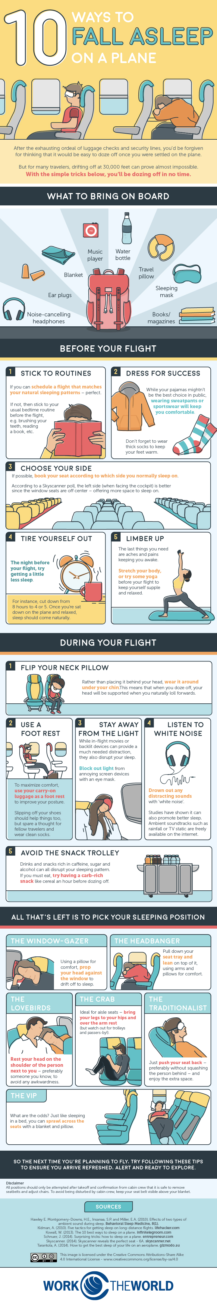 How to fall asleep on an airplane #infographic