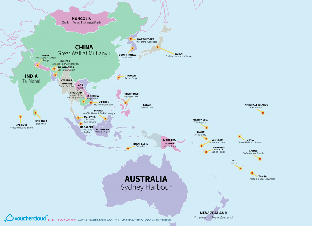 Top tourist attraction of every country in Asia