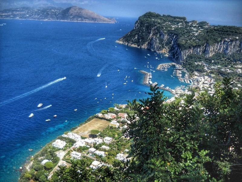 View toward the sea - the brown rectangle is a footbal field :) - Capri, Italy - 10 photos that will make you want to travel to Capri, Italy