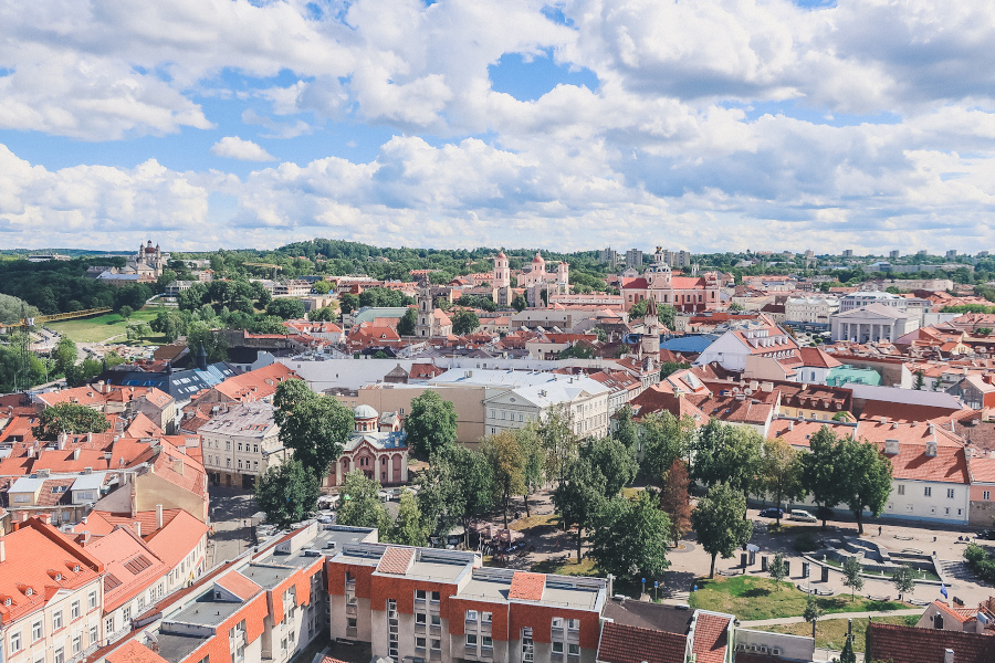 View of Vilnius from the Bell Tower at St. John's Church. How to spend 3 days in Vilnius, Lithuania: your perfect Vilnius itinerary 
