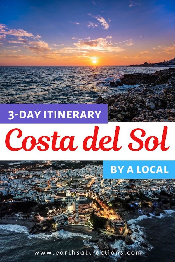 The Perfect 3-day itinerary for Costa del Sol, Spain, by a local. Discover the best things to do in Costa del Sol and the best towns to visit, including Malaga, Nerja and Nerja caves, and the best beaches in Costa del Sol. #costadelsol #spain #andalusia #travel #europe