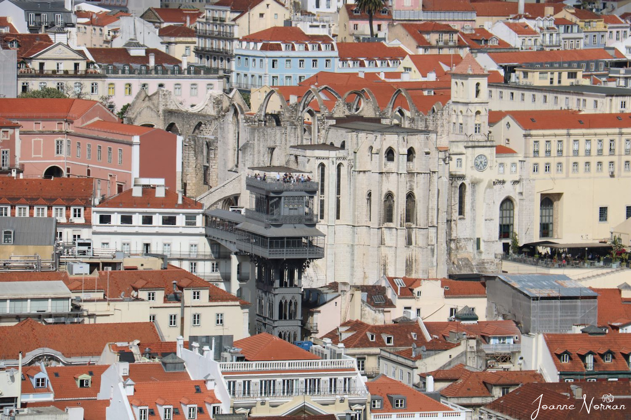 View from castelo sao jorge Baixa Convento de Carmo and Elevador de Santa Justa. All you need to know about visiting Lisbon Castle 