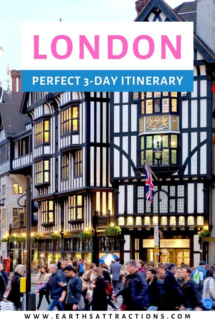 3-day itinerary in London exploring the City, the West End, and the Royals. This local's London walking itinerary shows you what to do in London in 3 days to make the most of your London trip. London landmarks are included as well as offbeat London attractions! #london #uk #greatbritain #europe #londonitinerary #londontrip #earthsattractions #traveleurope #3daylondon