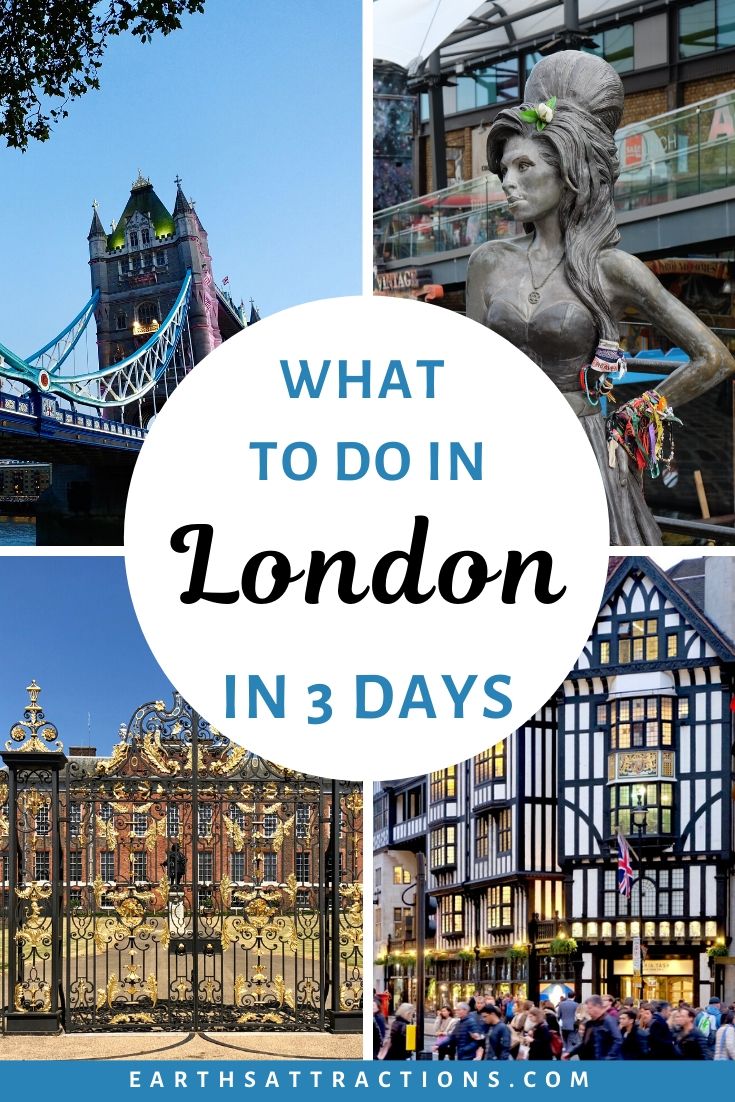 What to do in London in 3 days. London, UK, has numerous attractions and it's hard to choose what to see and do in London on a short trip. This perfect 72 hour London itinerary includes famous London attractions and secret London gems. #london #uk #greatbritain #europe #londonitinerary #londontrip #earthsattractions #traveleurope #3daylondon