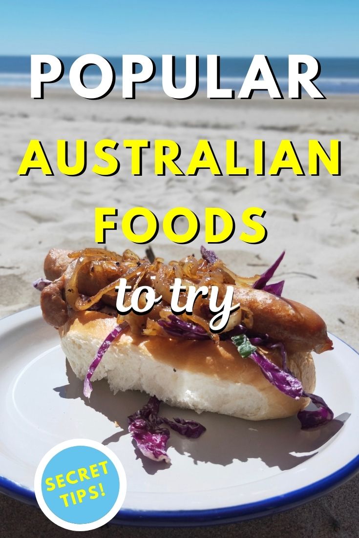 Popular Australian foods to try. Discover what to eat in Australia: 12 amazing Australian dishes that will make your mouth water - snags on bread, meat pie, avocado on toast, fish & chips and more! #australia #food #australianfood #foodaustralia #eataustralia #travelfood #travel #earthsattractions 