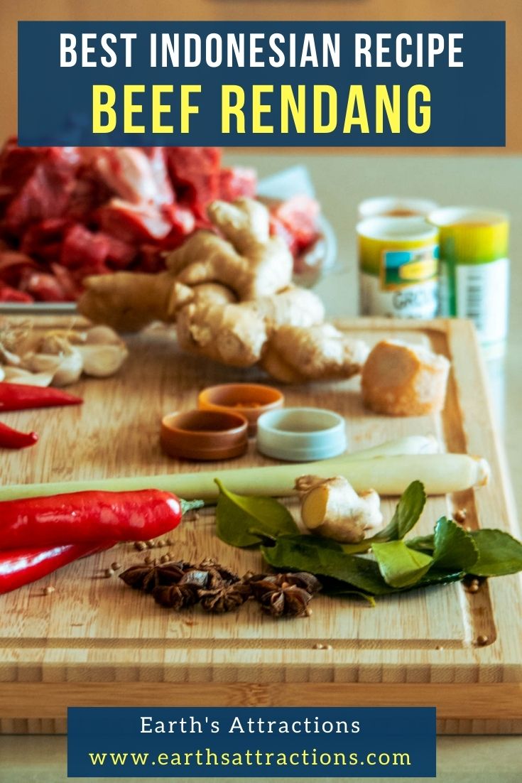 Authentic Beef Rendang Recipe. Discover the authentic Indonesian Rendang Recipe from this article. Beef Rendang is the most popular dish in the world according to CNN. Find out how to make traditional Indonesian beef rendang from this article. Read it now and save this pin for later. #beefrendang #indonesia #recipe #beefrendangrecipe #asiatravel #food #asianfood #earthsattractions #dish #populardish #meatdish 