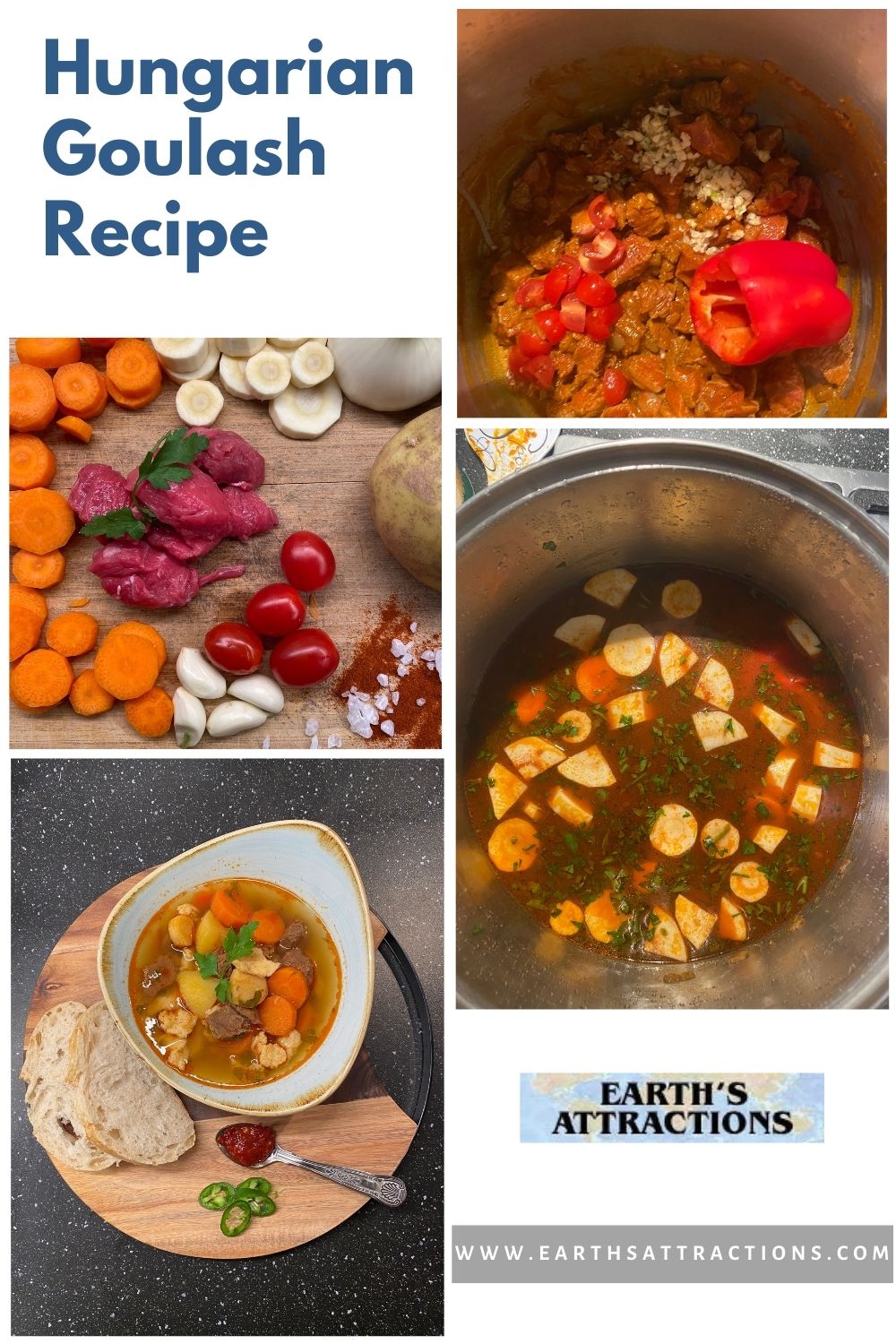 Goulash recipe. Discover how to make the Hungarian goulash with this complete recipe for beef goulash. The best traditional Hungarian goulash recipe. #goulash #hungarianfood #hungariandish #internationalfood #food #goulashrecipe #recipe #earthsattractions #hungariangoulash #beefgoulash #beefsoup