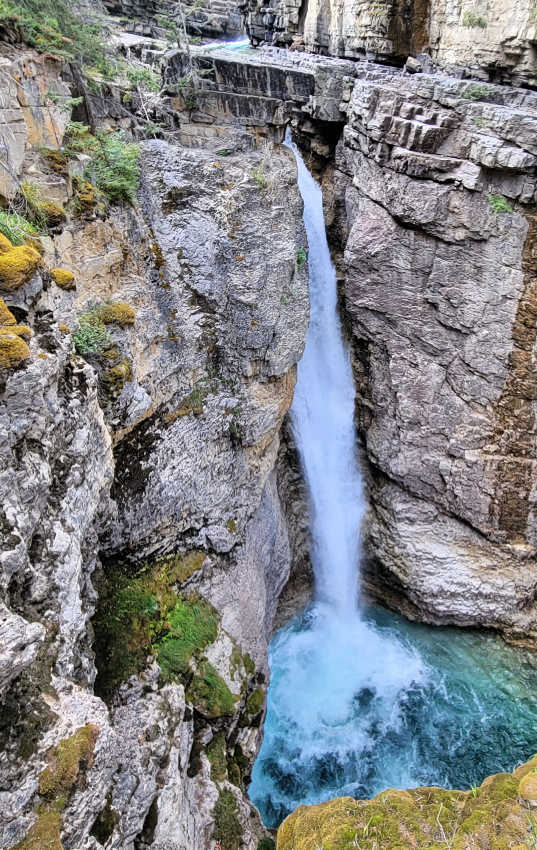 Johnston Canyon upper falls - one of the best places to visit on your Canadian Rockies itinerary for 7 days
