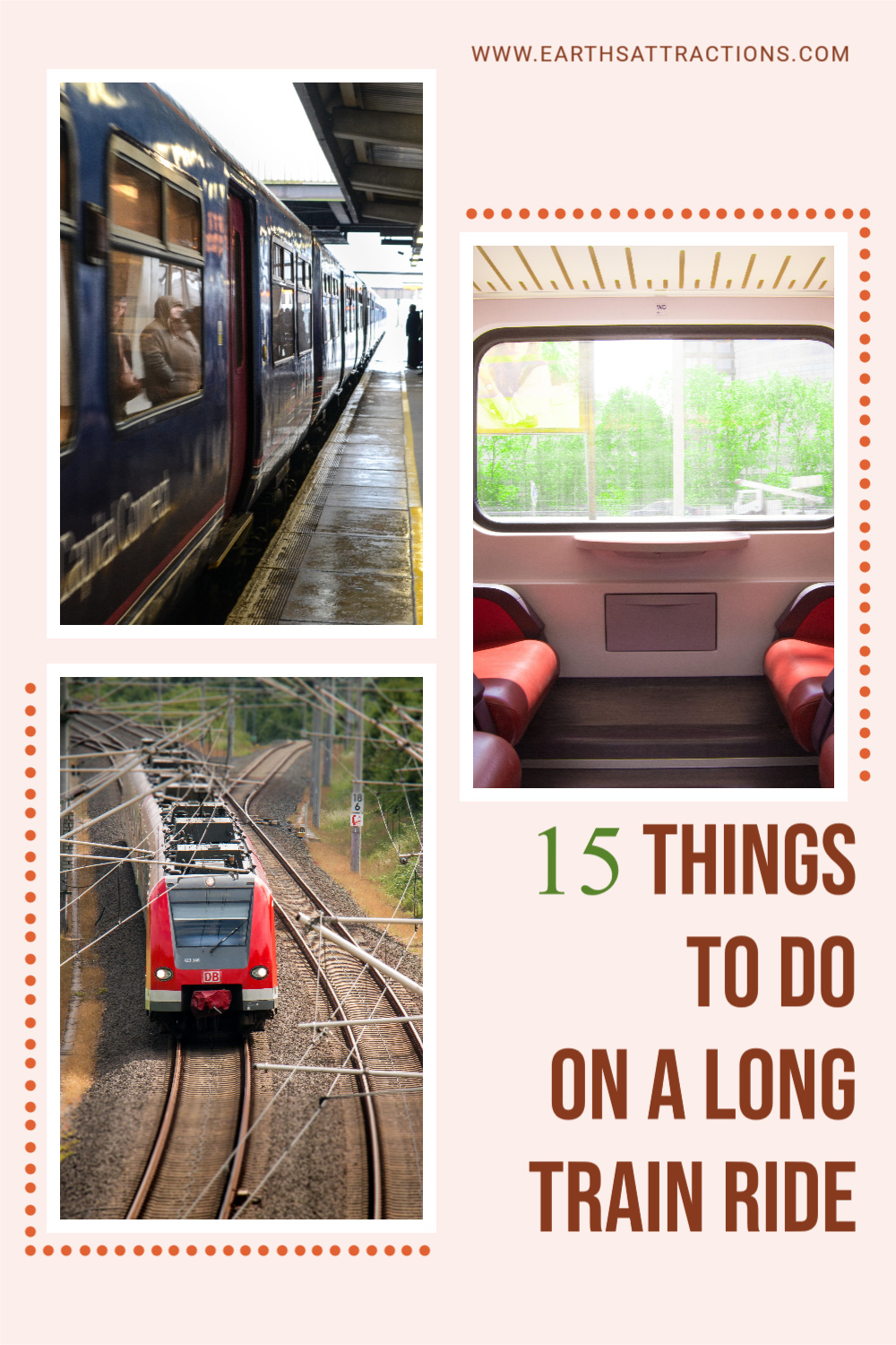 15 Things to do on a long train ride. Train travel tips - discover the best things to do on the train #traintravel #traintips #trainactivities #traintrip