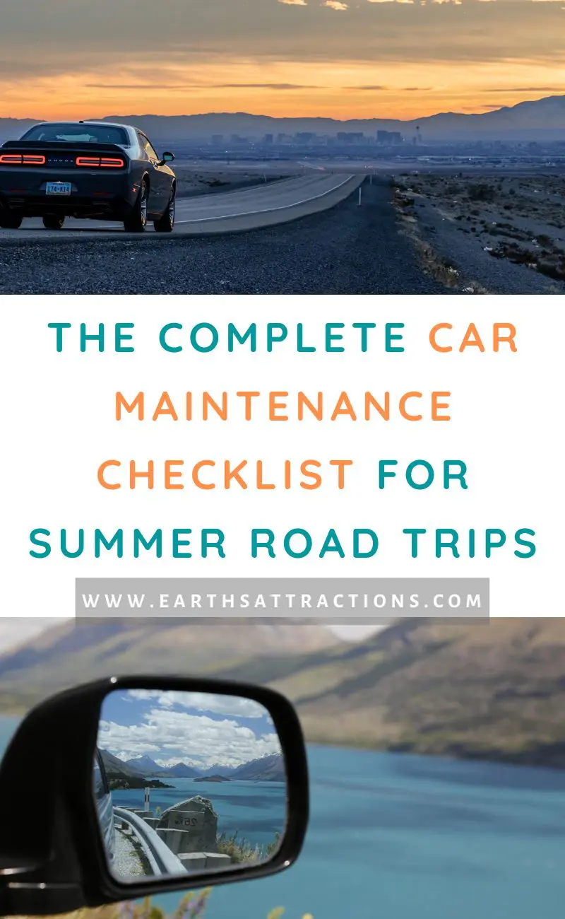 Discover the complete car maintenance checklist for summer road trips plus tips and tricks! Everything you need to know about summer travel #summertravel #cartrips #auto #cartips #cartraveltips #summerroadtrip #roadtrip #roadtrippreparation