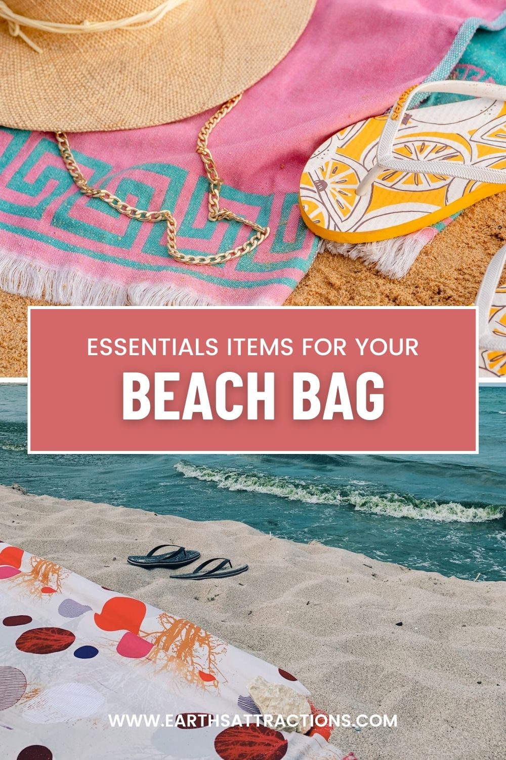 The Ultimate Beach Vacation Packing List: Top 5 Beach Bag Essentials You Can't Forget. Use this list of things you need at the beach for your trip #beach #beachbag #beachitems #beachbagessentials #beachpackinglist