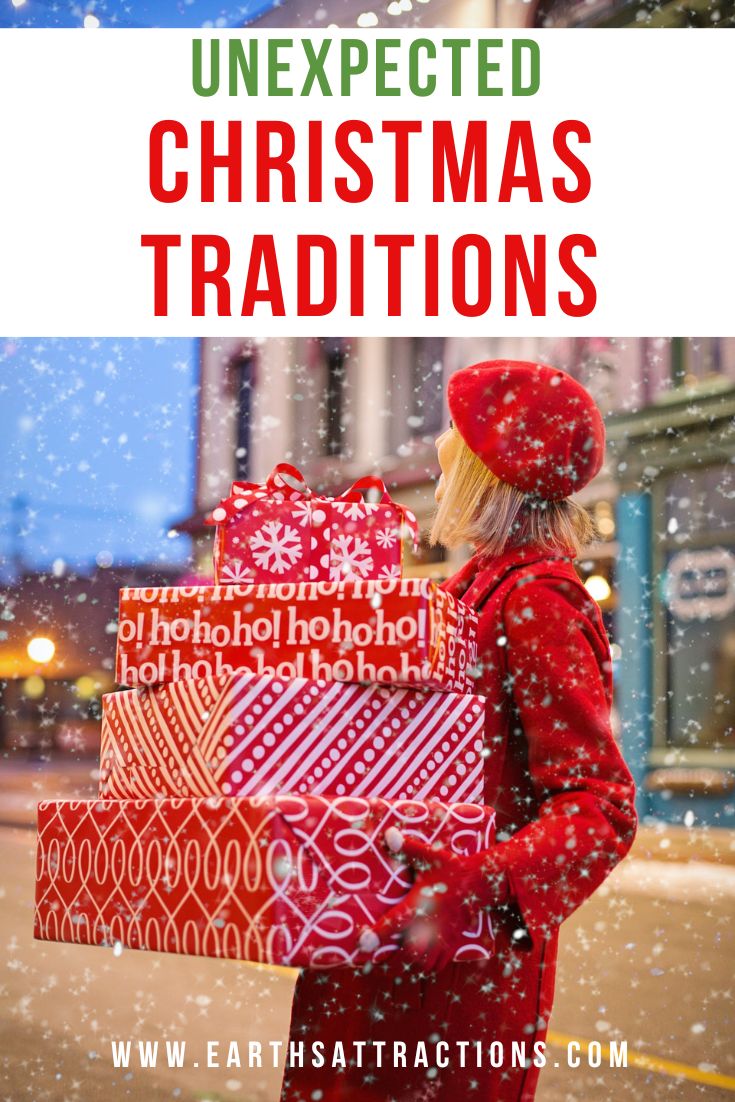 Unexpected Christmas Traditions - discover Unusual Christmas celebrations from this article with international unique Christmas traditions. How is Christmas celebrated worldwide. #christmas #christmastraditions #christmascelebrations #christmascustoms #quirkychristmas #usa #europe #japan #holidays #winterholidays 