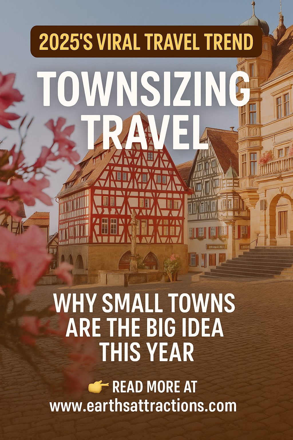 Townsizing Travel: Why Small Towns Are 2025’s Big Travel Trend Skip the stress of overcrowded cities and discover the charm of small-town escapes. Townsizing travel is 2025’s viral trend - and it might just be the smartest, most relaxing way to explore this year. From cobblestone streets to hidden gems and lower costs, find out why Gen Z and savvy travelers are downsizing their destinations. #TownsizingTravel #TravelTrends2025 #SmallTownTravel #HiddenGems #SlowTravel #AffordableTravel #GenZTravel #CharmingDestinations #TravelSmart #TravelInspiration #EarthsAttractions 