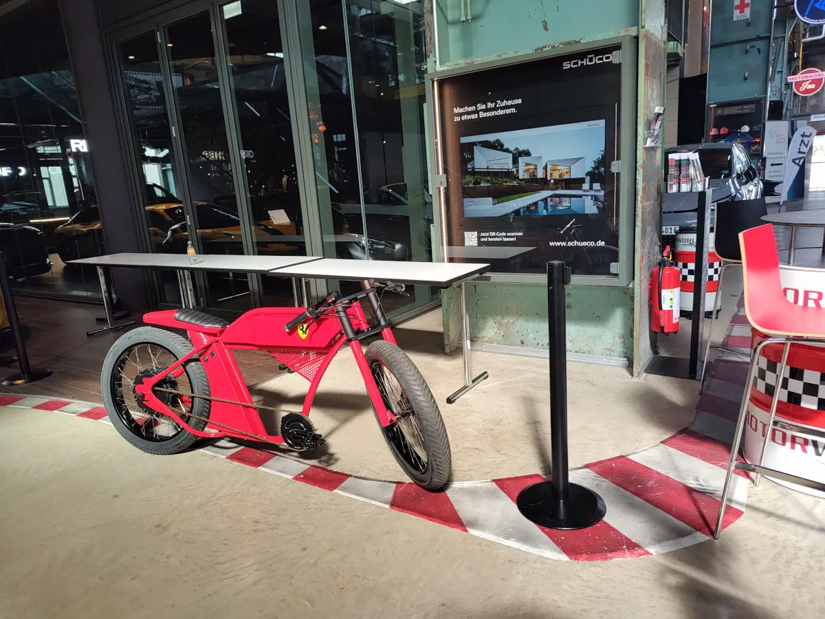 Cool things to do in Munich - Motorworld Munchen hidden gem in Munich Ferrari bike