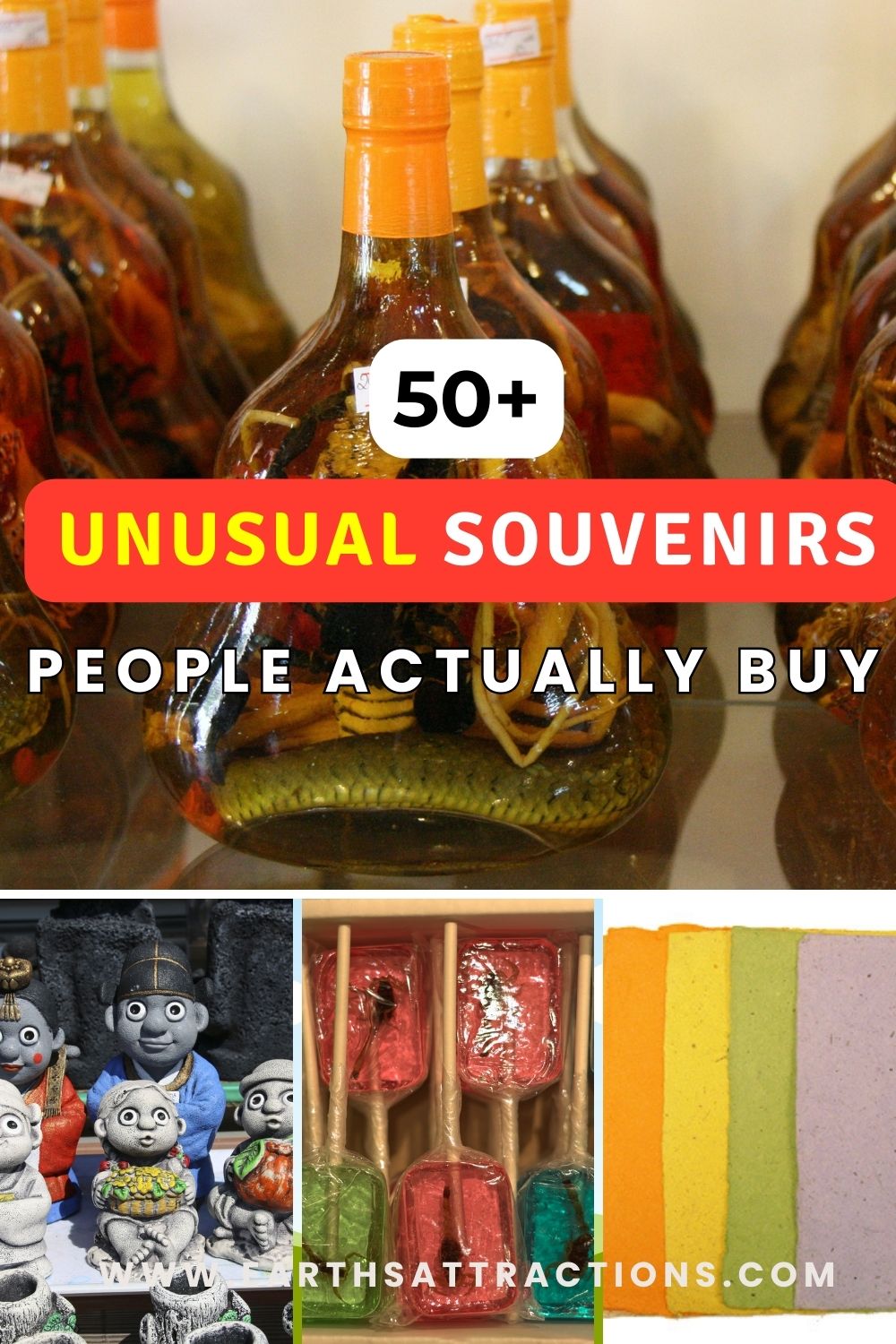 50+ Unusual Souvenirs That Will Make You Say “Wait… People Actually Buy These?!” Looking for the weirdest and most unusual souvenirs travelers bring back from around the world? From snake wine in Vietnam to kangaroo scrotum bottle openers in Australia and scorpion lollipops in the USA, these are souvenirs you won’t believe actually exist. Perfect for wanderlusters, trivia lovers, and anyone who enjoys quirky travel finds. Get ready for 50+ jaw-dropping travel souvenirs that are eco-friendly, shocking, hilarious, and unforgettable. #UnusualSouvenirs #WeirdestSouvenirs #TravelFinds #QuirkySouvenirs #TravelCuriosities #TravelInspo #StrangeButTrue #BucketListTravel #UniqueSouvenirs #TravelObsessed #WorldTravel