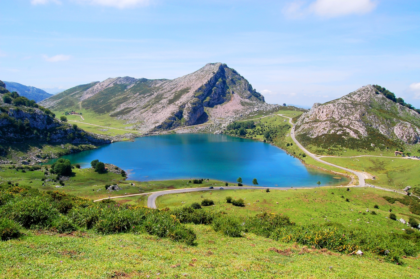Picos de Europa National Park, Asturias & Cantabria is one of the top attractions in Spain. Lago Enol, Lakes Of Covadonga.