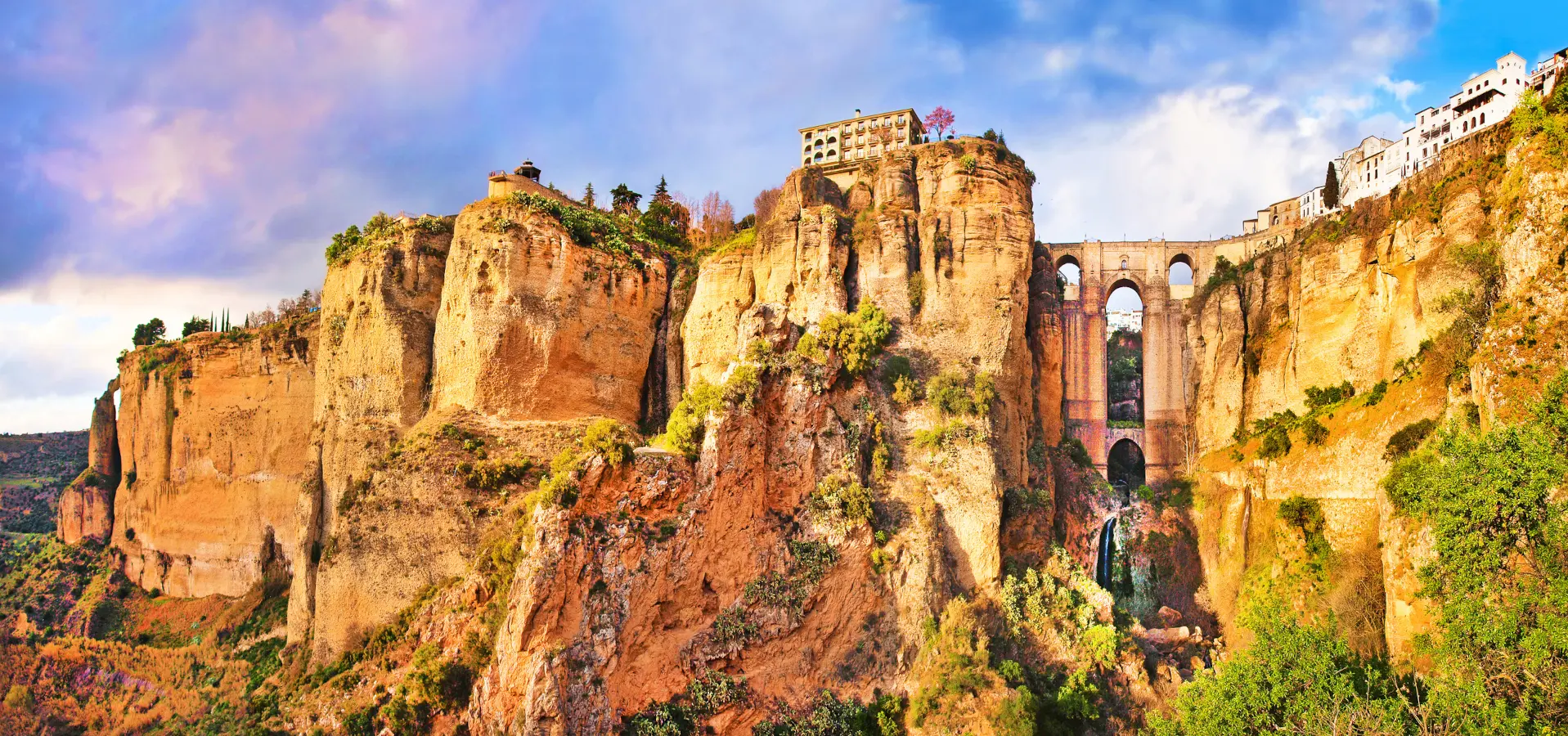 Old city of Ronda at sunset - discover the 100 Spain best places to visit