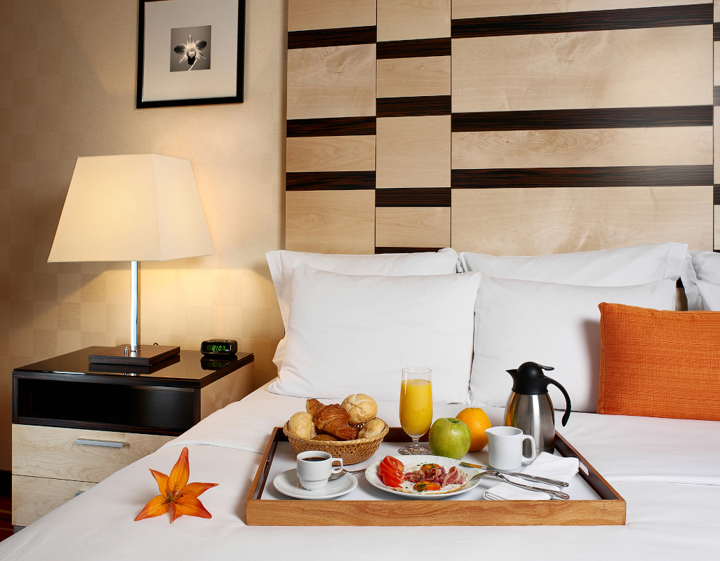 Breakfast in bed for staycation ideas at home on a budget