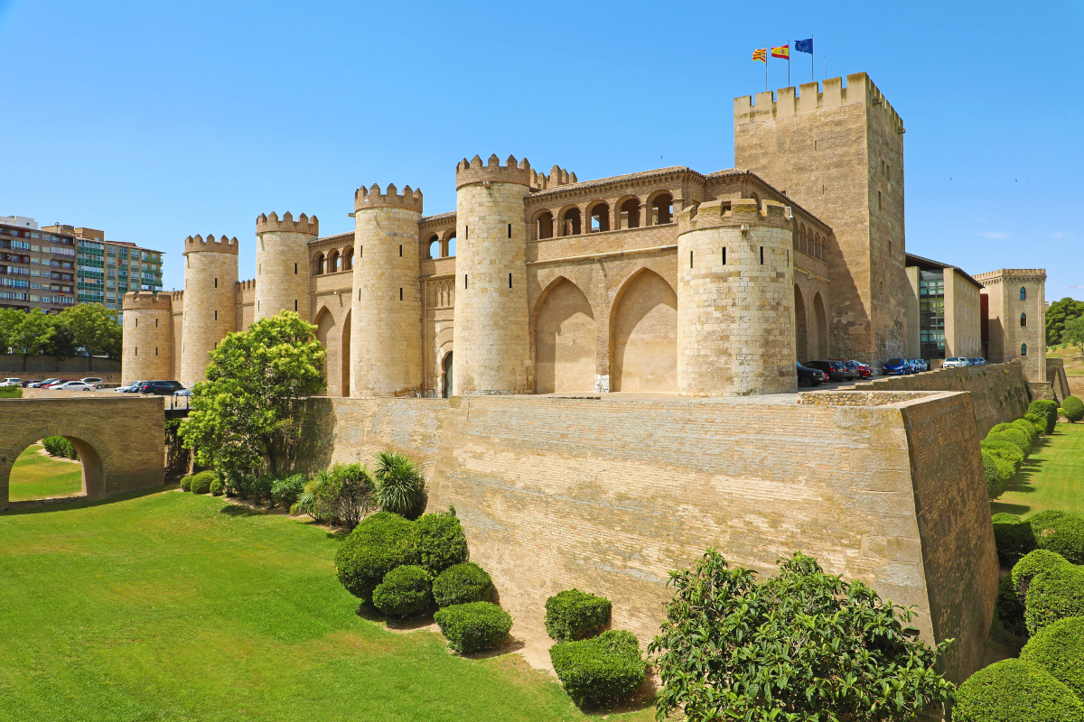 Aljaferia Palace in Zaragoza, a medieval castle built in 11th during Islamic domination of the Spain. Discover 175 questions with answers Spain quiz