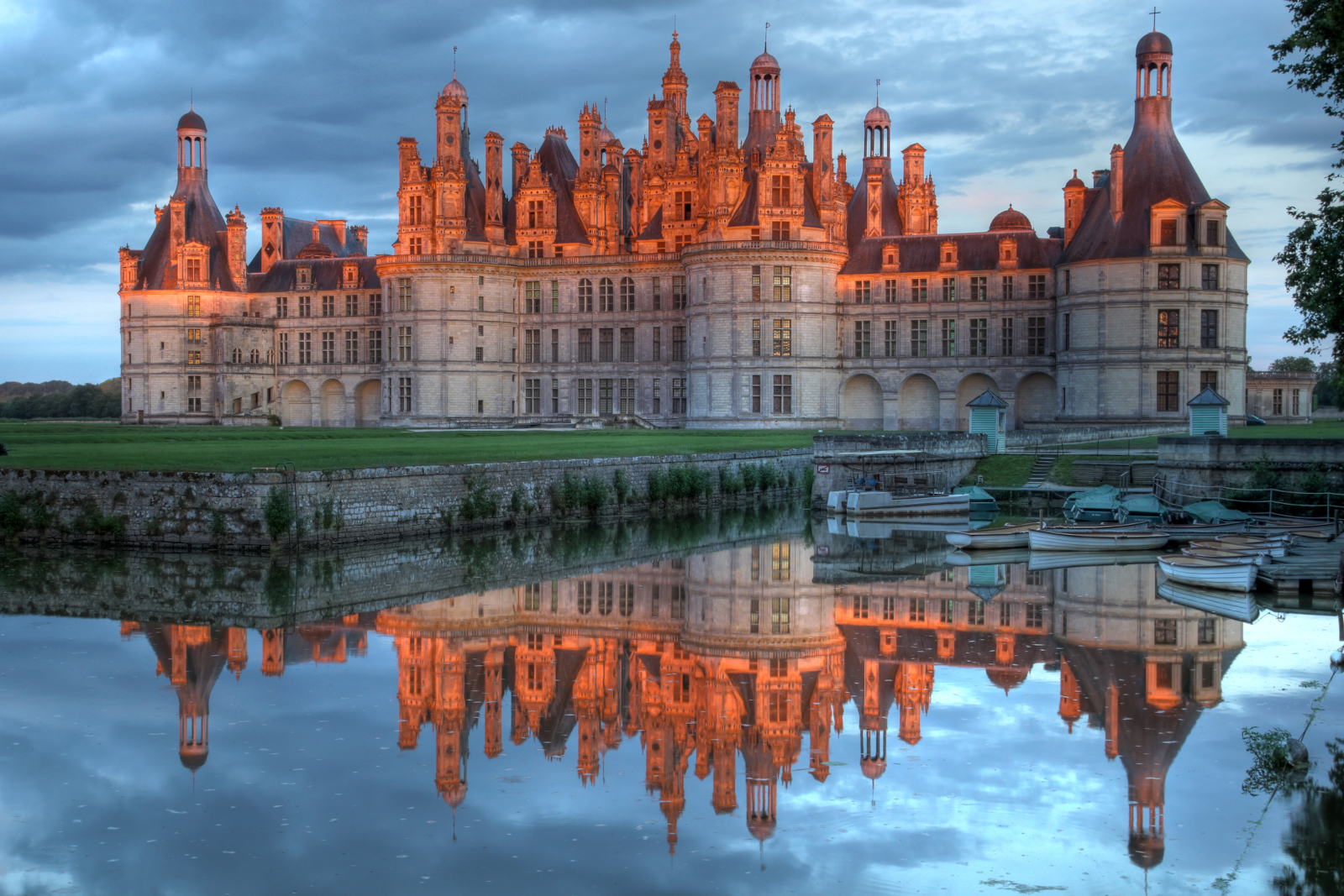 Château de Chambord reflected in the moat at dusk in the Loire Valley France - surprising facts about France