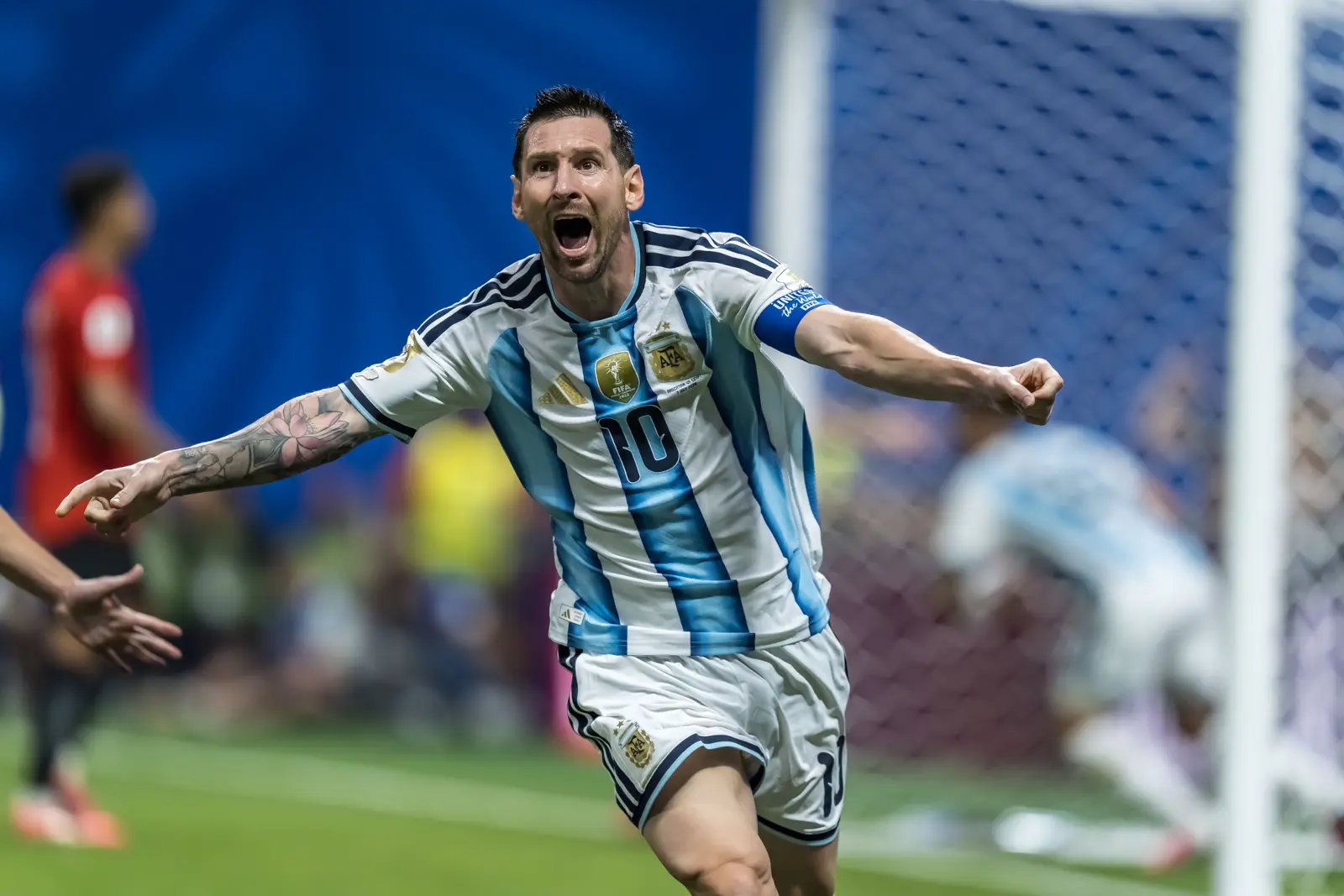 Lionel Messi celebrating for Argentina at the 2026 FIFA World Cup