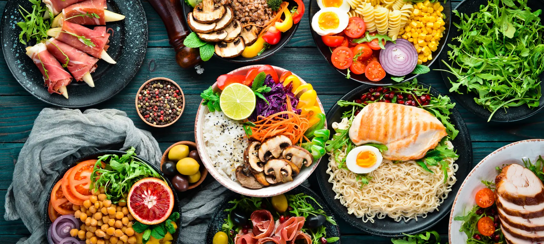 assortment of dishes for food trivia questions and answers