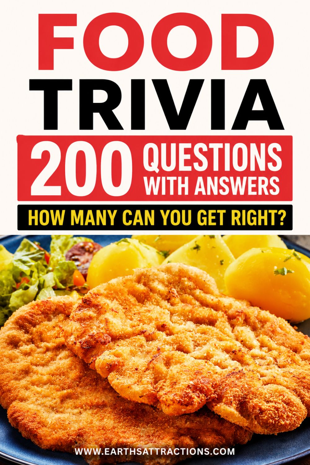 Fun Food Trivia for Adults: 200 Questions to Test Your Knowledge. Think you know your food? Try 200 fun food trivia questions covering famous foods, desserts and sweets, international dishes, cooking trivia, ingredients, brands and surprising food history. Some are easy, some will make you think, and the final questions are a real challenge. Perfect for adults, family game night, parties or a food trivia night. How many can you answer correctly? Save the challenge and compare scores with your friends. #FunFoodTrivia #FoodTriviaForAdults #FoodTriviaGame #CookingTrivia #DessertTrivia #TriviaNight Pin made with an image from Dreamstime