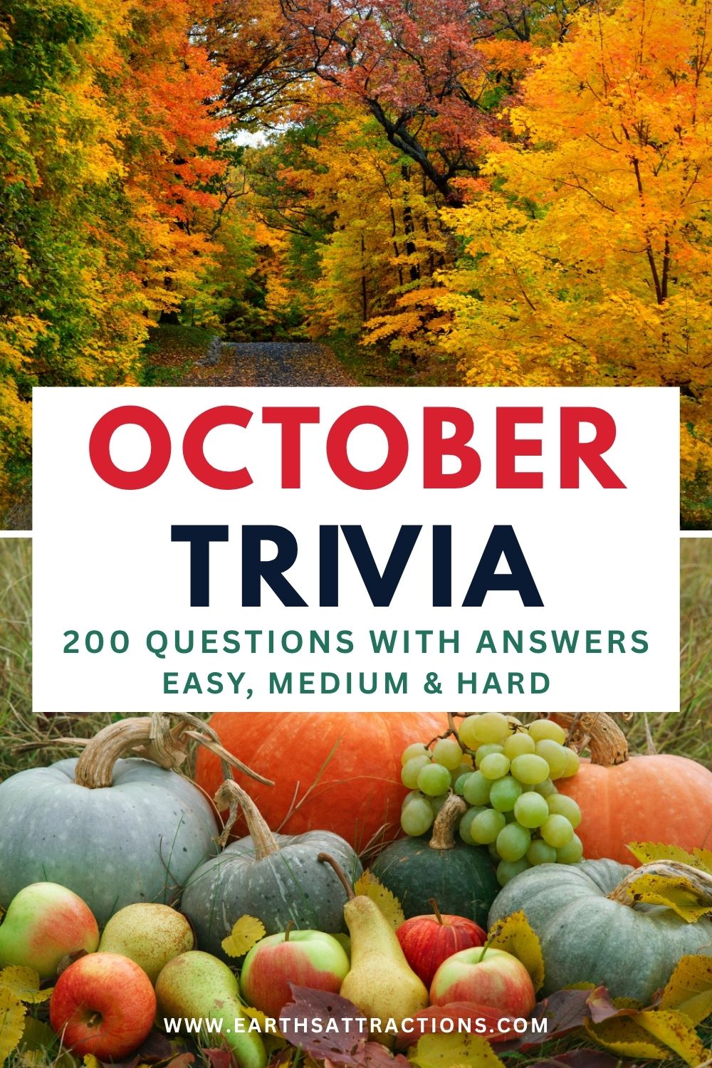 200 October Trivia Questions & Answers - Easy to Hard. Think you know October? Test yourself with 200 October trivia questions and answers, arranged from easy to medium to hard. This fun October quiz covers fall, Halloween, food, history, science, sports, movies, music and traditions around the world. Great for trivia night, family game night, work, classroom activities or anyone who loves October fun facts. Save it for your next fall trivia game! #OctoberTrivia #TriviaQuestions #FallTrivia #OctoberQuiz #TriviaGame #Trivianight #familygame Pin made with photos from Dreamstime
