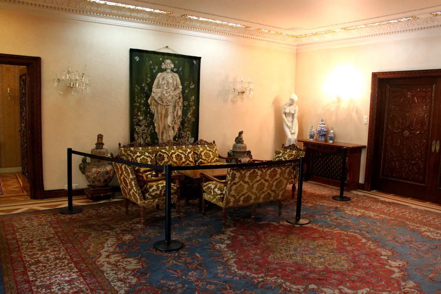Hallway inside Ceaușescu Mansion in Bucharest