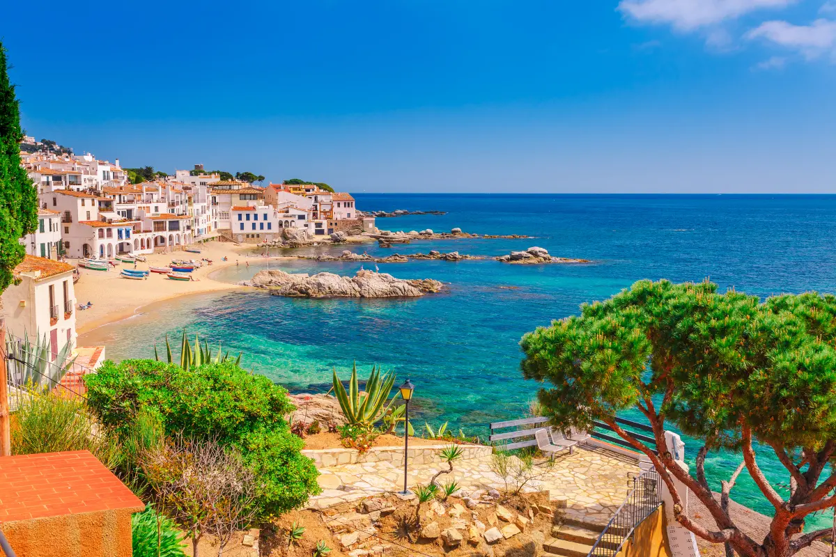 Sea landscape with Calella de Palafrugell, Catalonia, Spain near of Barcelona. Famous tourist destination in Costa Brava 