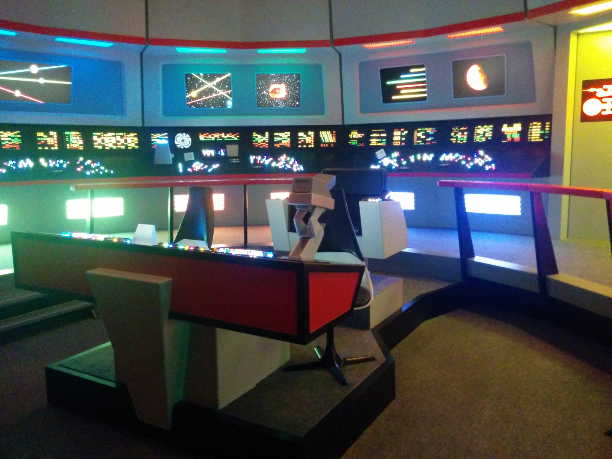 Star Trek Original Series USS Enterprise bridge recreation. Editorial photo