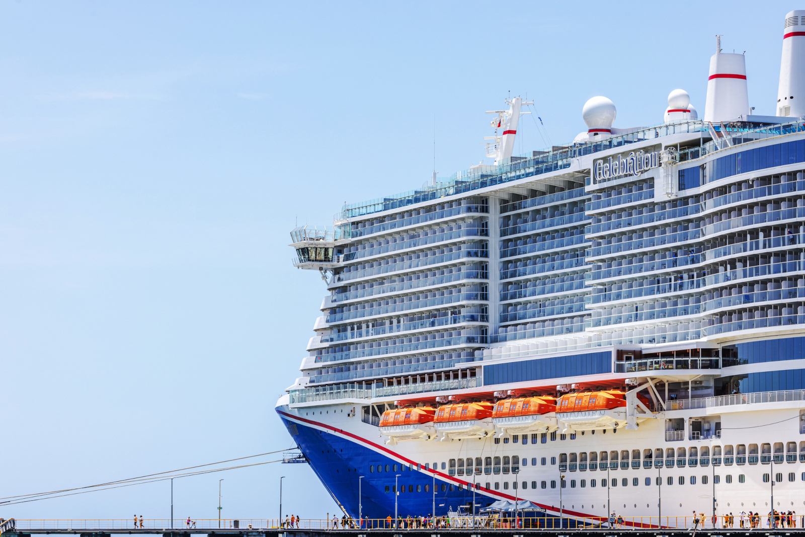 Carnival Celebration cruise ship docked at port