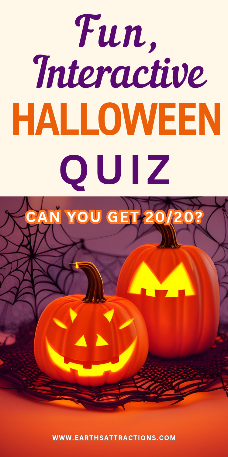 Interactive Halloween Quiz: Can You Get 20/20? Play this fun interactive Halloween quiz with 20 questions covering Halloween history, traditions, candy, movies, folklore and more. See how many answers you can get right, then challenge friends or family to beat your score. A fun Halloween game for spooky season, Halloween parties and anyone who loves a good quiz.
