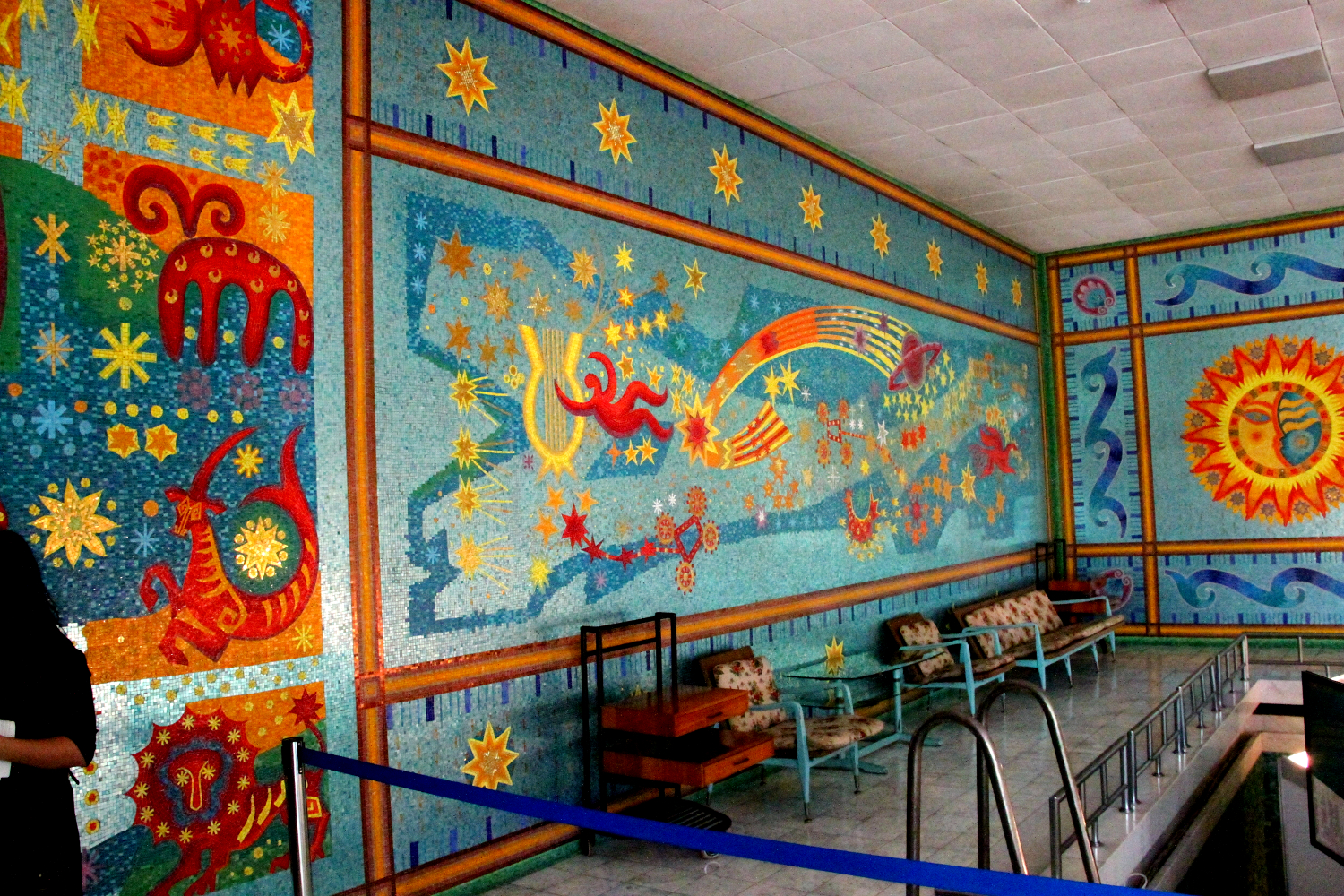 Indoor swimming pool with mosaics at Ceaușescu Mansion