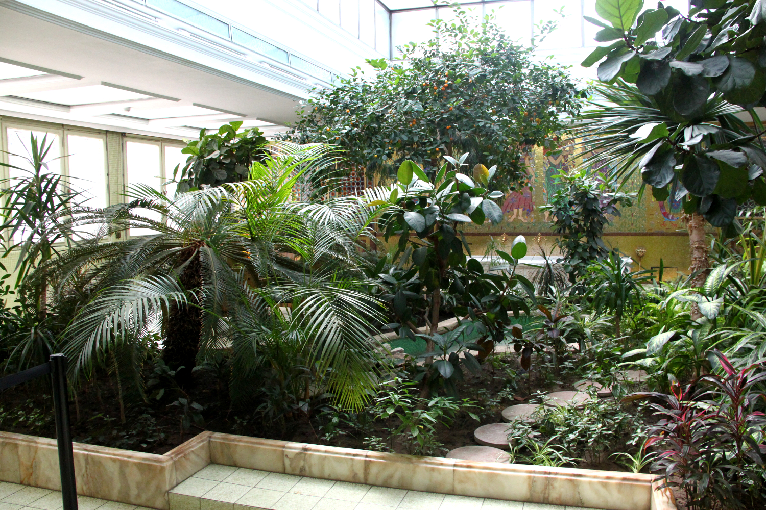 Winter garden inside Ceaușescu Mansion in Bucharest