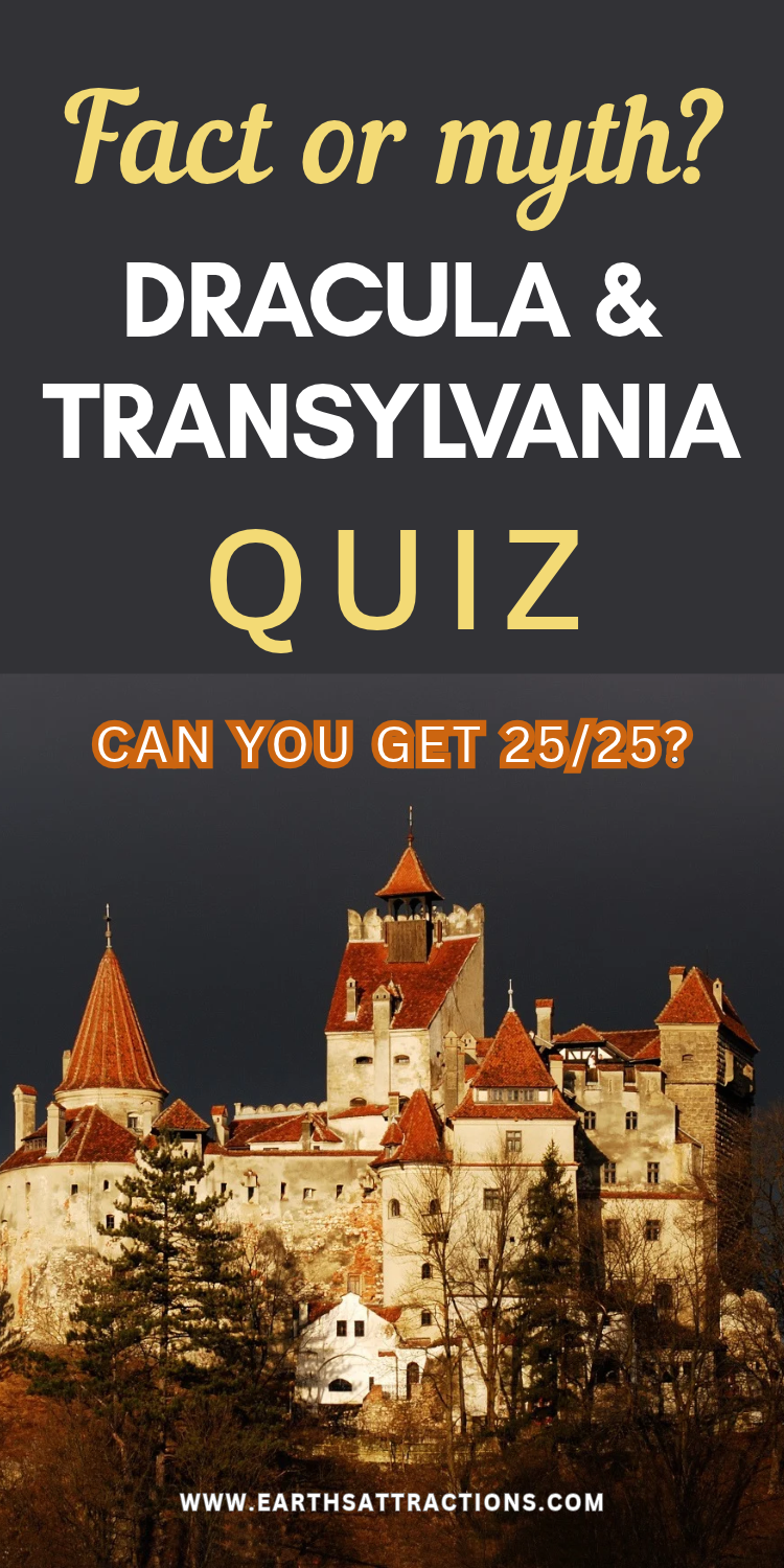 Dracula Trivia Quiz: Can You Get 25/25? Think you know the real story behind Dracula? Test yourself with this 25-question Dracula trivia quiz covering Transylvania facts, Vlad the Impaler, Bran Castle, Bram Stoker, vampire myths, Romanian folklore, strigoi, and Dracula history. Some famous “facts” come from Hollywood rather than the original story - and the final questions get surprisingly hard. Perfect for Halloween trivia, vampire trivia fans, history quizzes, Romania travel lovers, and anyone fascinated by Dracula and Transylvania. See if you can score 25/25!