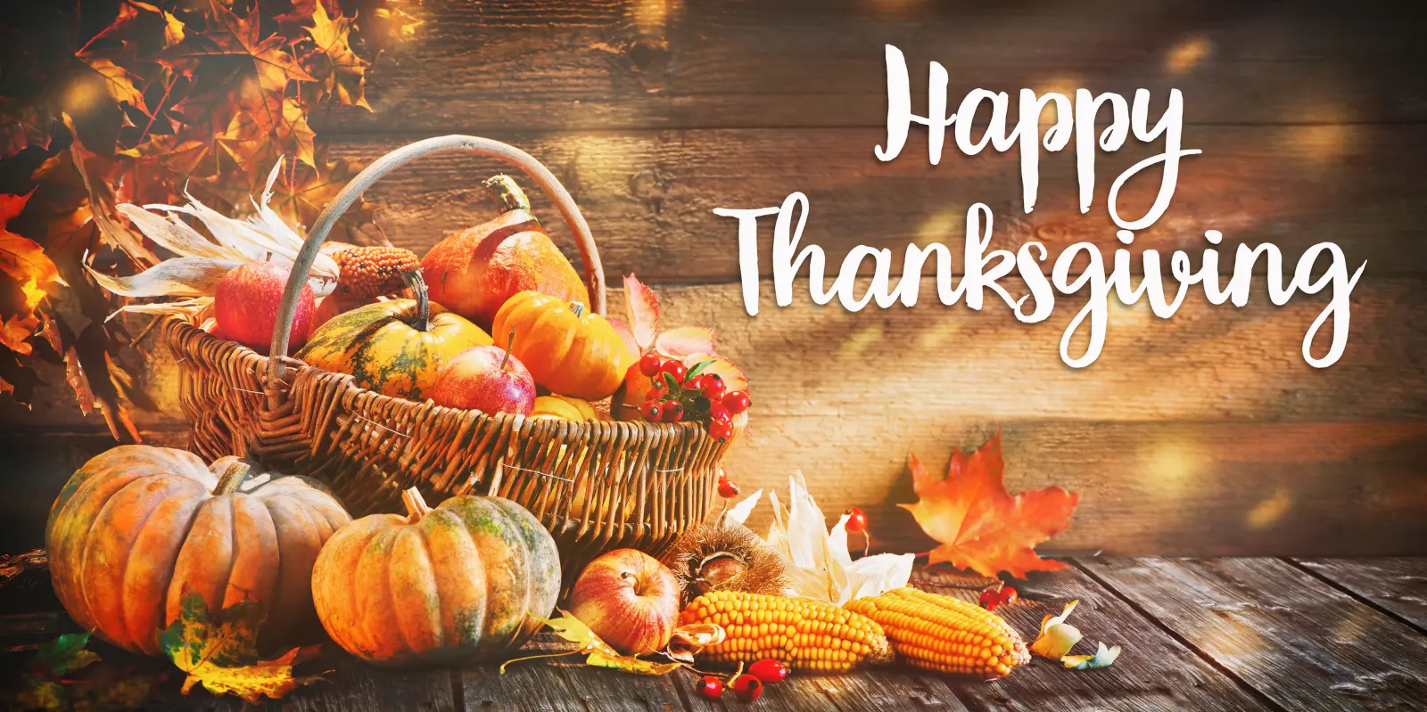 Pumpkins, autumn fruits and falling leaves for a Thanksgiving myths quiz