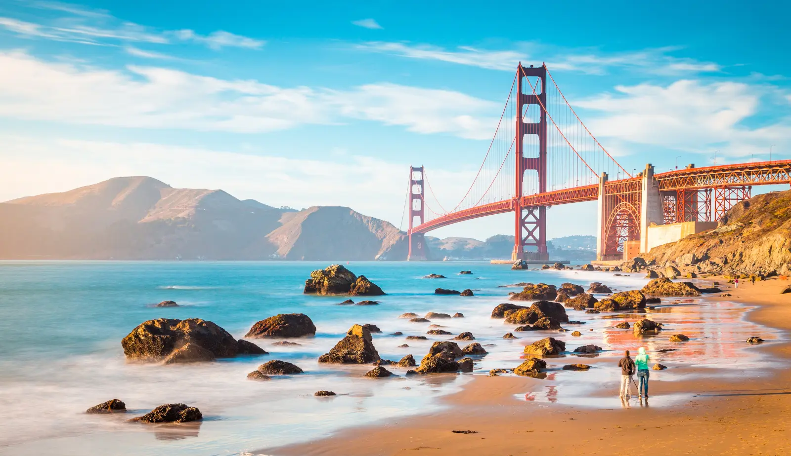 Golden Gate Bridge at sunset, San Francisco, California, USA.