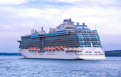 Regal Princess cruise ship sailing near Cobh, Ireland