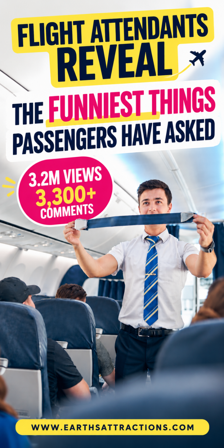 Funny Things Passengers Ask Flight Attendants - 3,300+ Comments. Flight attendants have heard some truly funny passenger questions, strange airplane requests and unexpected things travelers say during a flight. After a flight attendant asked crew members to share the funniest things passengers have asked them, the post reached 3.2 million views and more than 3,300 comments. From bizarre airplane questions to hilarious passenger requests and awkward travel moments, these flight attendant stories are worth reading when you need a laugh. Save these funny travel stories, airline stories and flight attendant passenger stories for later.