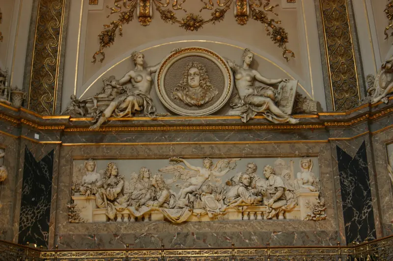 Ornate sculptural decoration inside the Kunsthistorisches Museum Vienna