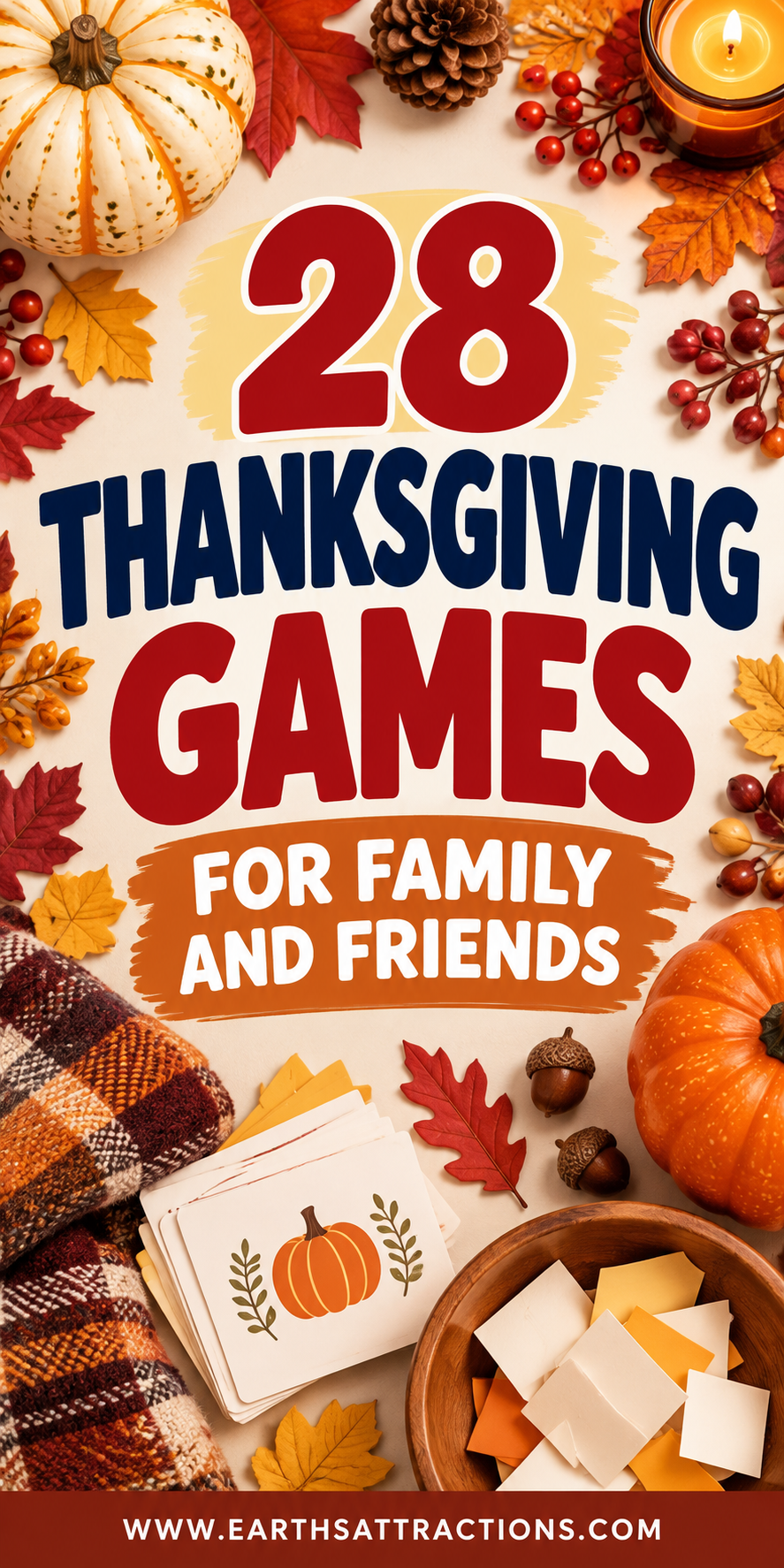 28 Thanksgiving Party Games for Family Gatherings & Friendsgiving. Looking for Thanksgiving party games to play with family or friends? These 28 Thanksgiving game ideas include fun activities for holiday gatherings, Friendsgiving celebrations, dinner parties, and family game nights. Discover group games, conversation-based activities, friendly competitions, and entertaining ways to bring guests together. Whether you're planning activities for adults, teenagers, or a mixed-age Thanksgiving celebration, explore ideas for keeping everyone engaged before or after dinner. Find Thanksgiving entertainment ideas that can make your gathering more memorable. Save this collection for your Thanksgiving party planning!