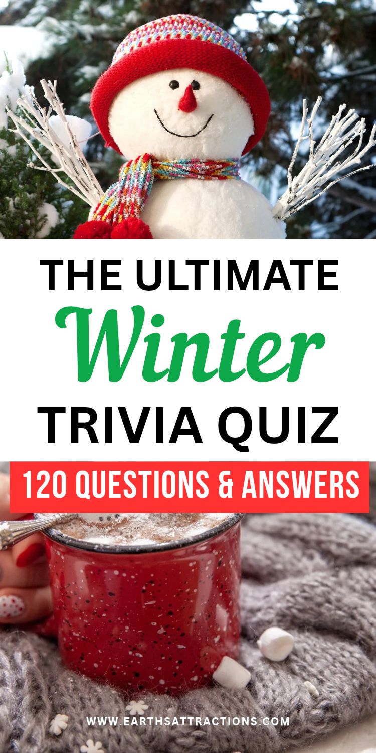 Fun Winter Trivia Quiz: 120 Questions With Answers. Looking for a fun winter trivia quiz for your next game night? Try these 120 winter trivia questions with answers, featuring winter solstice facts, snow and ice trivia, famous winter movies, cozy foods, animal facts, winter Olympics trivia, and traditions from around the world. Includes easy winter trivia for kids and families, interesting questions for adults, and a challenging final round. Great for winter parties, office trivia nights, and cold-weather family activities. Save this winter quiz and see who gets the highest score! #WinterTrivia #WinterFacts #TriviaGames #WinterActivities #QuizQuestions Pin made with images from Dreamstime